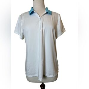 Tommy Bahama White Polo Shirt  Women with Blue Collar size XL Golf